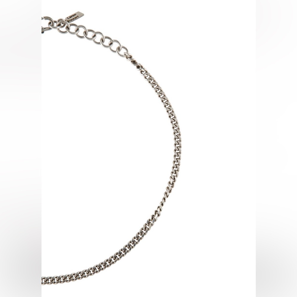 Silver Choker Necklace with Twisted Chain Design - Picture 2 of 3
